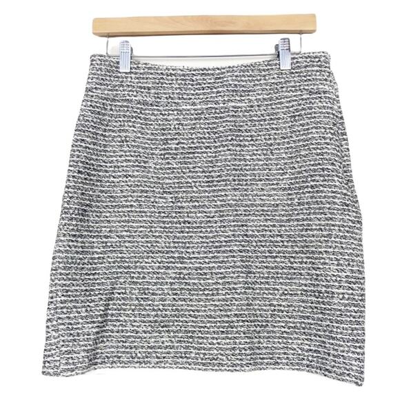 Banana Republic Black White Metallic Threaded Skirt Sz 6 - Picture 1 of 6